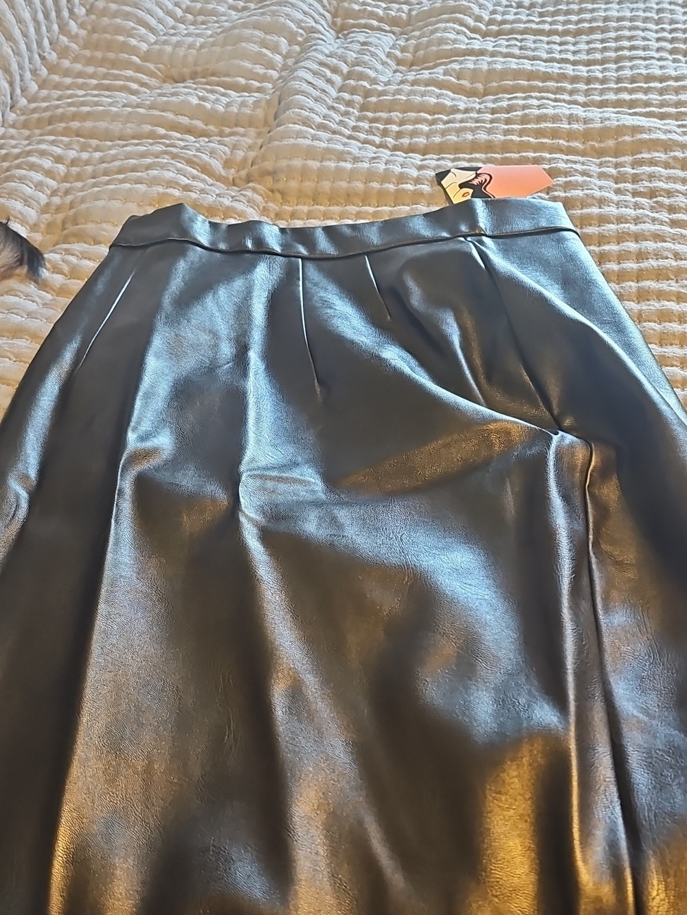 Vixen by Micheline Pitt Size L Faux Vegan Leather Skirt NWT - Picture 3 of 5